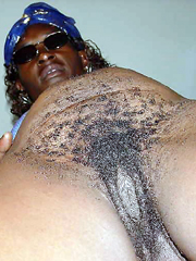 Very old black granny with huge and hairy