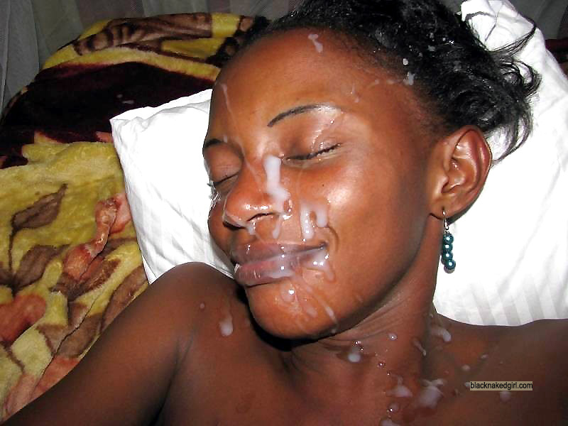 Black Chick Facial - Black Amateurs Naked - Slutty black woman takes messy facial cumshot